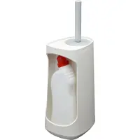 Tiger Tess toiletborstelhouder met opbergfunctie vrijstaand en Swoop borstel flexibel wit/lichtgrijs