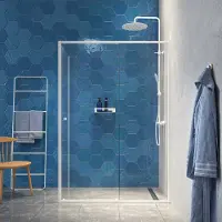 Sealskin - Douchedeur + Zijwand Contour 120 X 200cm - Wit Profiel - 6 Mm Helder Glas