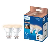 Philips Slimme Ledspot Aanpasbaar Wit Par16 Gu10 4,7w Set Van 2