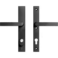 Axa Edge Plus veiligheidsbeslag achterdeur rechth. smalschild Blok kruk/kruk PC92 met kerntrekbeveiliging SKG3 - aluminium/zwart