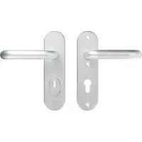 Axa Oval Plus veiligheidsbeslag achterdeur kortschild U kruk/kruk PC72 met kerntrekbeveiliging SKG3 - aluminium