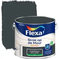 Flexa Strak Op De Muur Muurverf - Mat - Grafietblauw / Ral 7016 - 2,5l