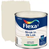 Flexa Houtlak Strak In De Lak - Mat - Crème Wit Ral 9001 - 250ml
