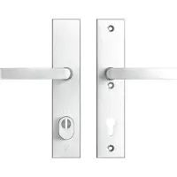 Axa Edge Plus veiligheidsbeslag achterdeur rechthoekig schild Blok kruk/kruk PC92 met kerntrekbeveiliging SKG3 - aluminium
