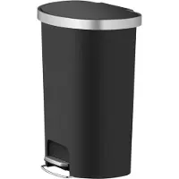 EKO - Hana pedaalemmer halfrond 55 liter - Plastic - Zwart - Prullenbak