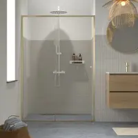 Sealskin - Douche Schuifdeur Contour 140 X 200cm - Goud Profiel - 6 Mm Helder Glas