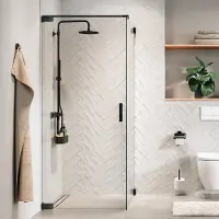 Sealskin - Zijwand Pure 90 X 200cm - Gun Metal Profiel - 8 Mm Helder Glas
