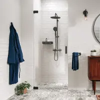 Sealskin - Douchedeur Pure 90 X 200cm - Zwart Profiel - 8 Mm Helder Glas