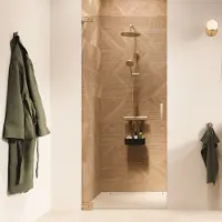 Sealskin - Douchedeur Pure 100 X 200cm - Goud Profiel - 8 Mm Helder Glas