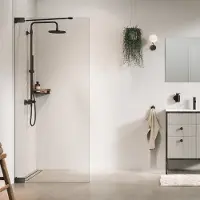 Sealskin Inloopdouche Pure 98x200cm - Gunmetal Grijs Profiel - 8 Mm Helder Glas