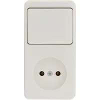 Berker Opbouw combinatie wandcontactdoos (wcd) 1-voudig + wisselschakelaar polarwit
