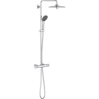 GROHE Regendouche Vitalio Joy System - Met Thermostatische Kraan - Chroom - Rond - Met Handdouche - 15cm Hartafstand - 3-straals - Waterbesparend