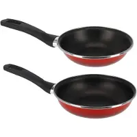 Gerimport 2x Formaten koekenpannen set Merida 18 en 22 cm diameter - Koekenpannen