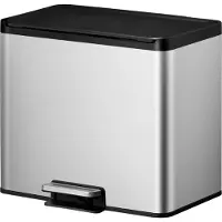 EKO Essential Duo Pedaalemmer 15+15L RVS Zilver zilver Kunststof Prullenbak