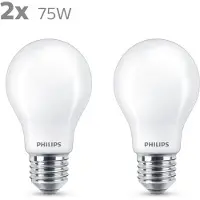 Philips filamentlamp mat A-vorm E27 - warm wit - 1055 lm - 2 stuks