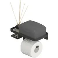 Tiger Caddy Toiletrolhouder Met Planchet Zwart