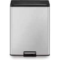 EKO - Essential Recycler pedaalemmer 20+20 liter - Stainless steel - mat RVS - Prullenbak