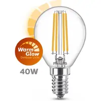 Philips LED Kogellamp Transparant 40W E14 Dimbaar Warm Wit Licht