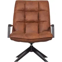 Woood Jouke Draaifauteuil - Kunstleer - Cognac/Bruin - 96x70x85 cm