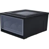 Iris Maxi Drawer stapellade - 30L - Kunststof - Zwart/Transparant