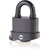 Yale Hangslot messing zware uitvoering 61 mm met zwarte body