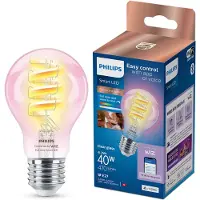 Philips Smart Lighting - Lamp Filament - Slimme LED-verlichting - Gekleurd en Wit licht - E27 - Transparant - 40W - Wi-Fi