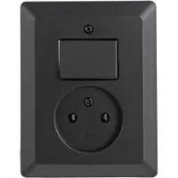 Q-Link combinatie - inbouw - wissel - met aanraakbeveiliging - zwart