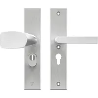 Axa Edge Plus veiligheidsbeslag voordeur rechthoekig Wing knop/Blok-kruk PC55 met kerntrekbeveiliging SKG3 - aluminium