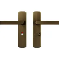 Axa Curve klik deurkruk Blok op schild WC-/badkamersluiting 63/8 mm - aluminium/brons