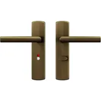 Axa Curve klik deurkruk Milan op schild WC-/badkamersluiting 63/8 mm - aluminium/brons