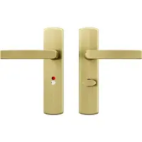 Axa Curve klik deurkruk Blok op schild WC-/badkamersluiting 63/8 mm - aluminium/goud