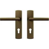 Axa Curve klik deurkruk Milan op schild profielcilindergat 72mm - aluminium/brons