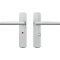 Axa Curve klik deurkruk Milan op schild WC-/badkamersluiting 63/8 mm - aluminium