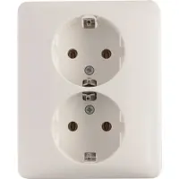 Peha Standard contactdoos inbouw - 2-voudig - randaarde - polarwit