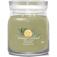 Yankee candle 4x Geurkaars Medium Jar Sage & Citrus Signature 368 Gr