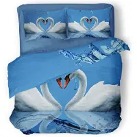Eleganzzz Dekbedovertrek Micropercal Iternal Love - blue 240x200/220cm