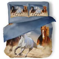 Eleganzzz Dekbedovertrek Micropercal Wild Horses - multi 240x200/220cm