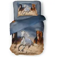 Eleganzzz Dekbedovertrek Micropercal Wild Horses - multi 140x200/220cm