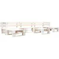 vidaXL 6-delige Loungeset pallet hout wit