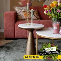 Starfurn Bijzettafel Essy White marble | 45 cm (Wit, 46x46x50 diameter: 46cm)