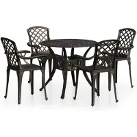 vidaXL 5-delige Bistroset gietaluminium bronskleurig