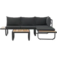 The Living Store Aluminium HKC Bankstel - 138 x 60 x 62 - Buitenbank met Zitkussens en Kussentjes