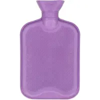Did Warmwaterkruik - met rubberen hoes - paars - 2L - kruiken voor warme voeten/lichaam - Kruiken