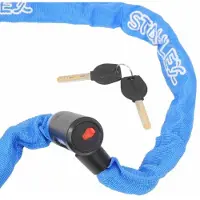 Stahlex Kettingslot - blauw - 120 cm - 2 sleutels - scooter / fiets - kabelslot - Fietssloten