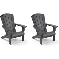 Keter Troy Adirondack Tuinstoel - 2 stuks - 93x80x93cm - Grafiet