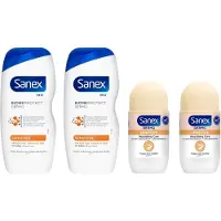 Sanex SET - 2 x 500 ml Dermo Sensitive Douchegel + Deo Roller 2 x 50 ml