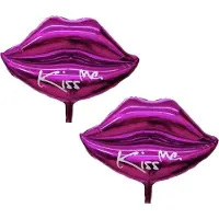 Balloon Folie Ballon Mond (KISS ME) 2 Stuks (50x 53 cm)
