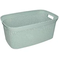 Merkloos Wasmand/wasgoed draagmanden groen 35 liter 54 x 34 x 23 cm huishouden - Wasmanden