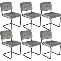 Kick buisframe stoel Ivy grijs - set van 6
