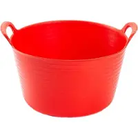 PlasticForte flexibele emmer/kuip - 5x - rood - kunststof - rond - 56 liter - 60 x 53 x 38 cm - wasmanden - tuinafval - speelgoed